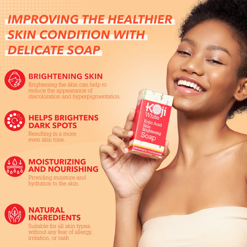 Pure Kojic Acid Skin Brightening Soap (2 Bars)