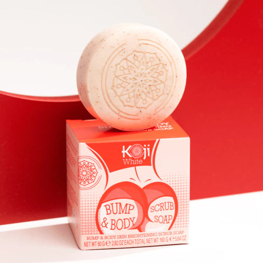 Koji White Kojic Acid Bump Eraser Body Scrub Soap (2 Bars)