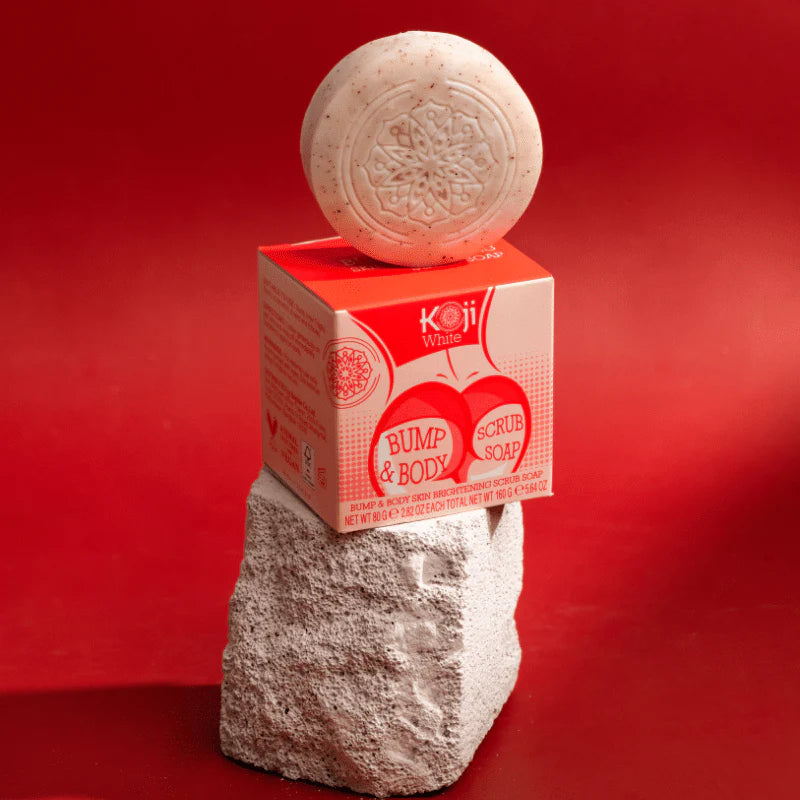 Koji White Kojic Acid Bump Eraser Body Scrub Soap (2 Bars)