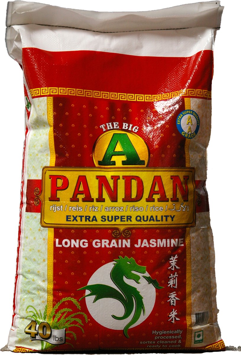 Pandan Rice extra super quality long grain jasmin 40LBS