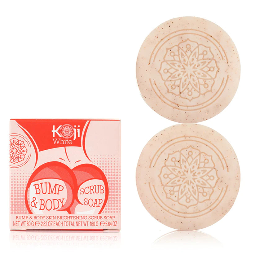 Koji White Kojic Acid Bump Eraser Body Scrub Soap (2 Bars)