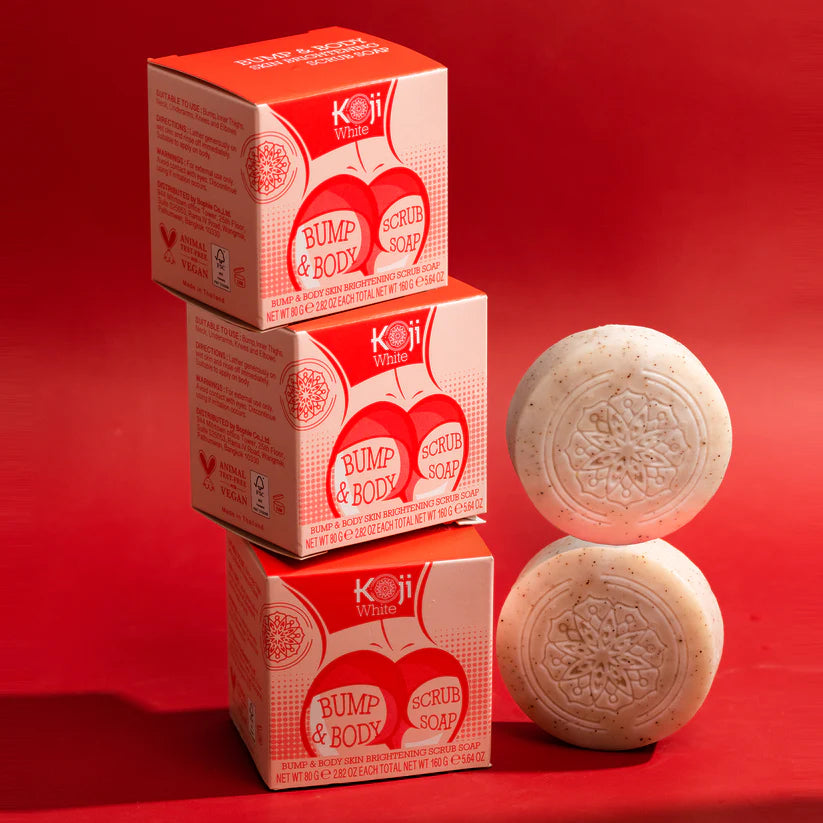 Koji White Kojic Acid Bump Eraser Body Scrub Soap (2 Bars)