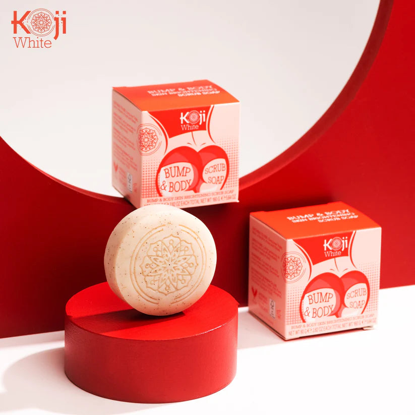 Koji White Kojic Acid Bump Eraser Body Scrub Soap (2 Bars)