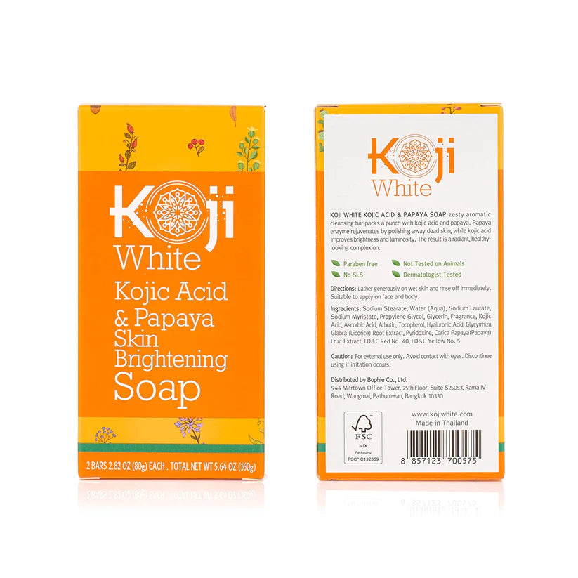 Kojic Acid & Papaya Skin Brightening Soap (2 Bars)